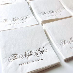 Decor Welcome Party Beverage Napkins Wedding Gold Foil One Day Away Bar Napkin