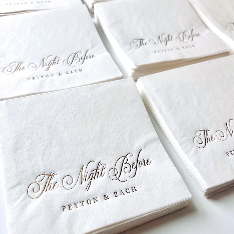 Decor Welcome Party Beverage Napkins Wedding Gold Foil One Day Away Bar Napkin