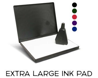 Extra Großes Stempelkissen, Stempelkissen für Stempel, großes schwarzes Stempelkissen, schwarze Tinte, blaue Tinte, extragroßes Stempelkissen, Stempelkissen, Tinte für Stempel