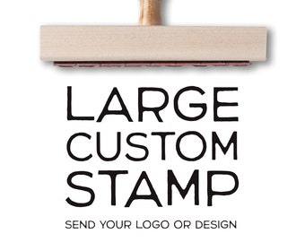 LARGE Custom Stamp 3" 4" 5" 6" 7" 8" 11" Self Inking or Wooden Mount Business Logo Stamp Custom Rubber Stamp