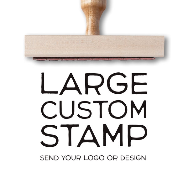 LARGE Custom Stamp 3" 4" 5" 6" 7" 8" 11" Self Inking or Wooden Mount Business Logo Stamp Custom Rubber Stamp