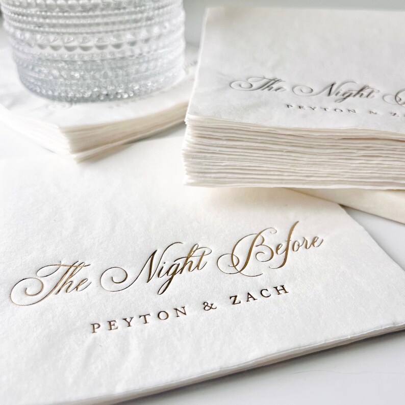 Custom Rehearsal Dinner Cocktail Napkins