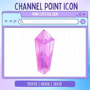 Pink Crystal Gem Channel Point Icon / Emote for Twitch, Discord & Youtube | Stream Assets