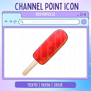 Red Popsicle Channel Point Icon / Emote for Twitch, Discord & Youtube | Stream Assets | Summer Badges | Cherry Popsicle