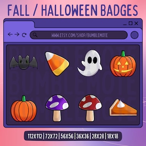 Fall / Halloween Sub Badges & Bit Badges for Twitch