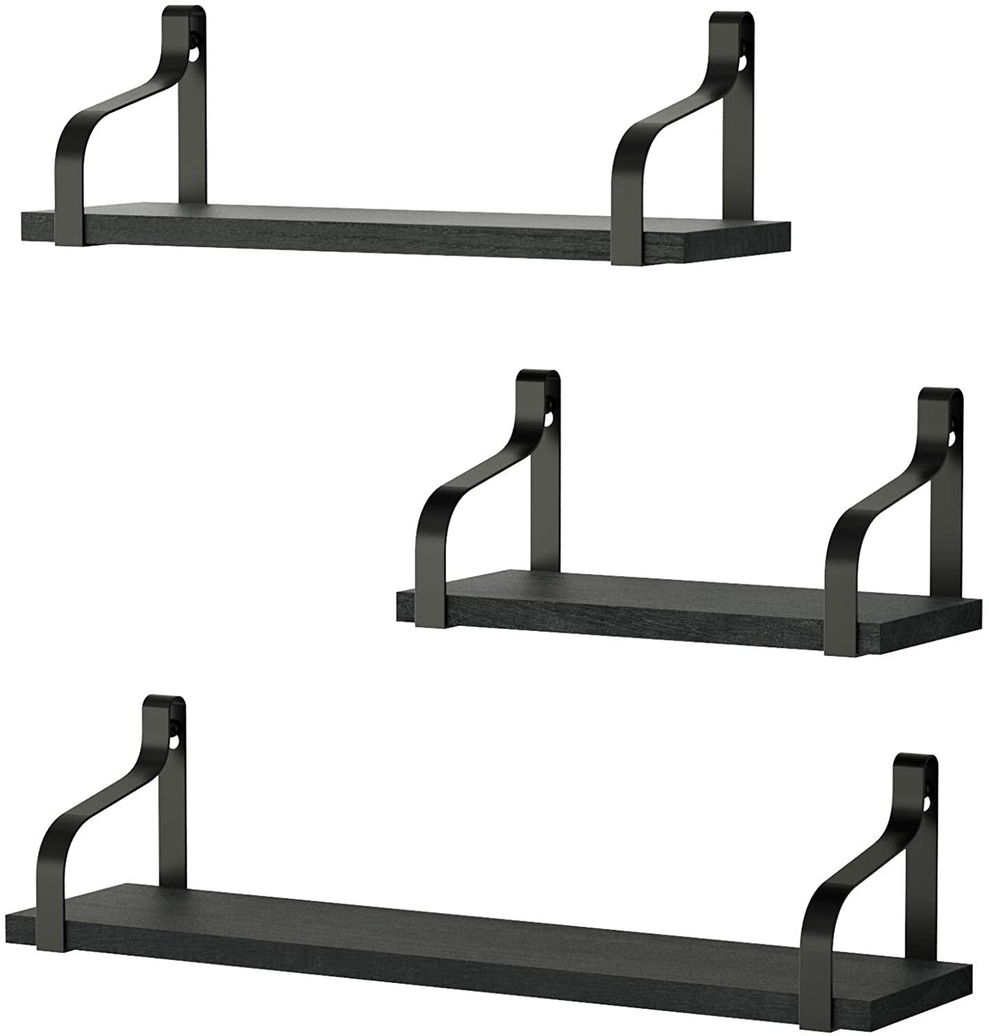 Rustic Wood Wall Shelves Set of 3 for Bedroom Bathroom and Etsy