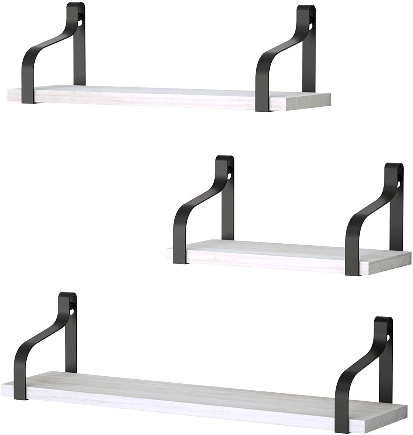 Rustic Wood Wall Shelves Set of 3 for Bedroom Bathroom and Etsy