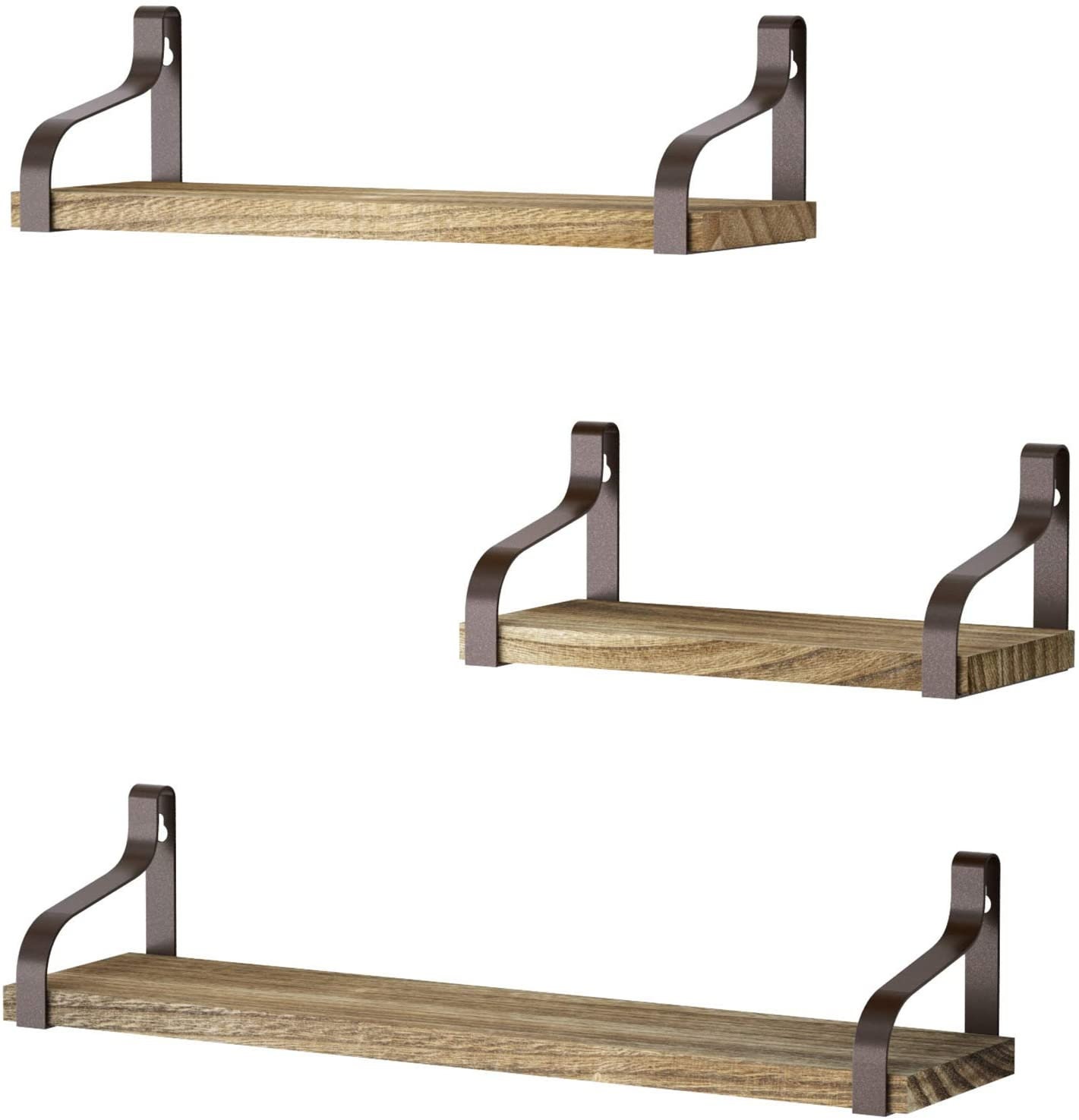 Rustic Wood Wall Shelves Set of 3 for Bedroom Bathroom and Etsy