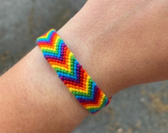 Rainbow Chevron Friendship Bracelet Pattern Rainbow Plaid