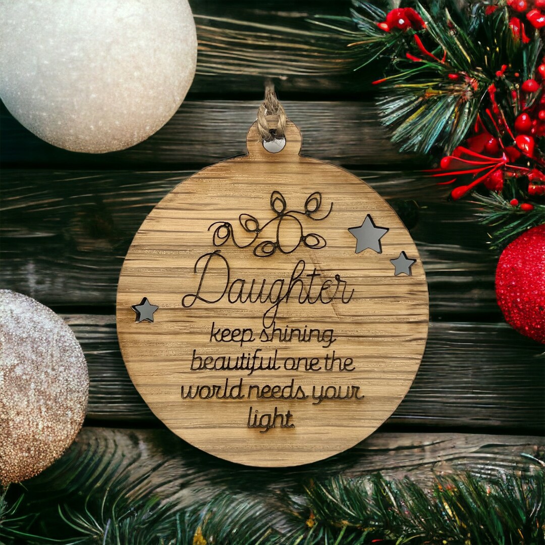 Daughter Christmas Ornament Wood Holiday Ornament for Daughter