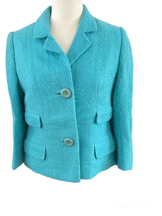 Vintage Turquoise Boucle 1960s Peck & Peck Jacket