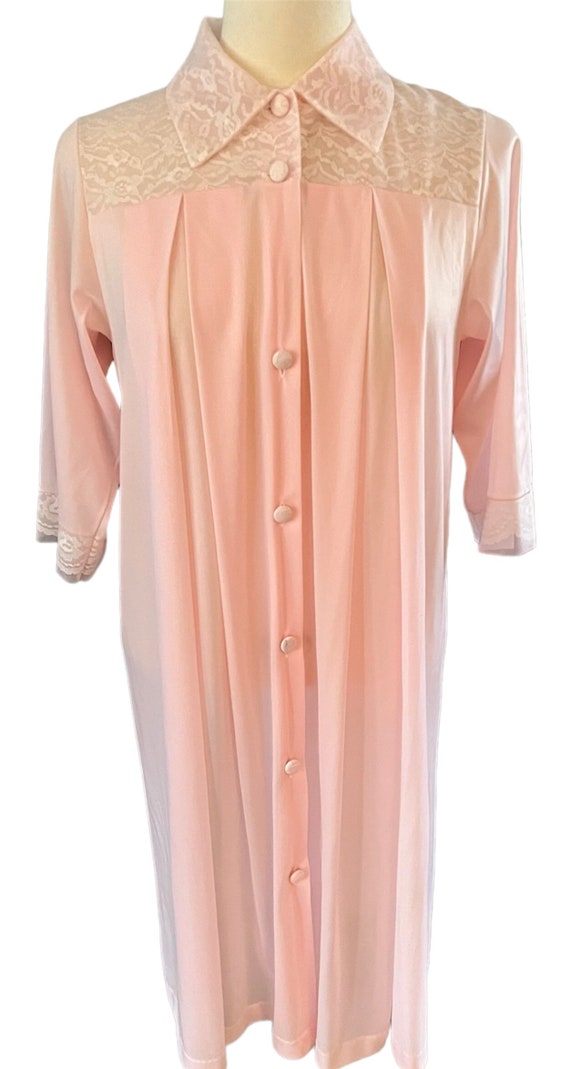 Vintage Henson Kickernick Pink Nylon and Lace Robe