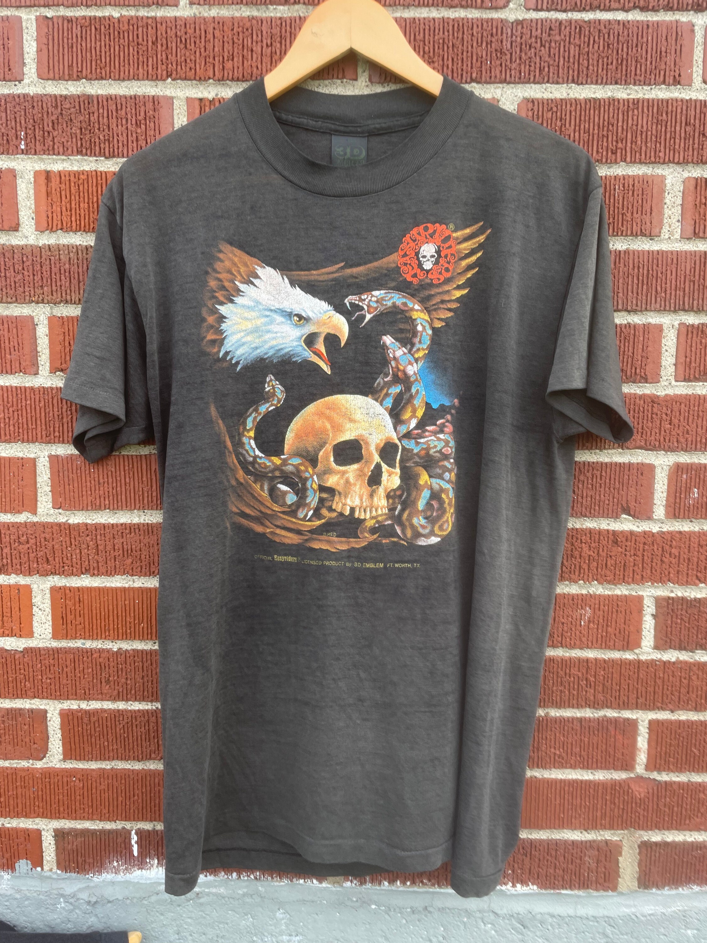 Vintage 3D Emblem Easyriders T Shirt Size XL Paperthin Rare Snake