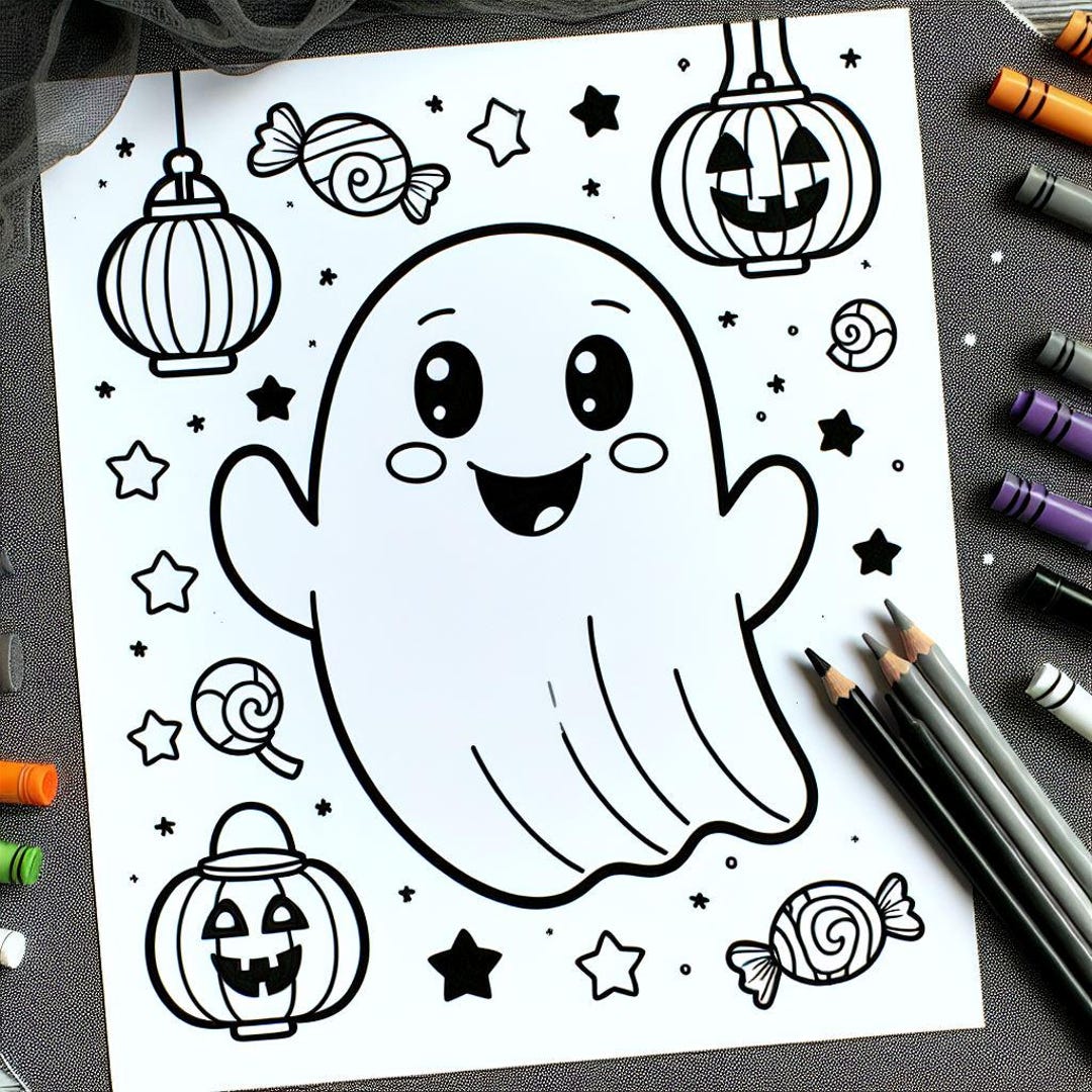 Halloween Coloring Pages - Etsy