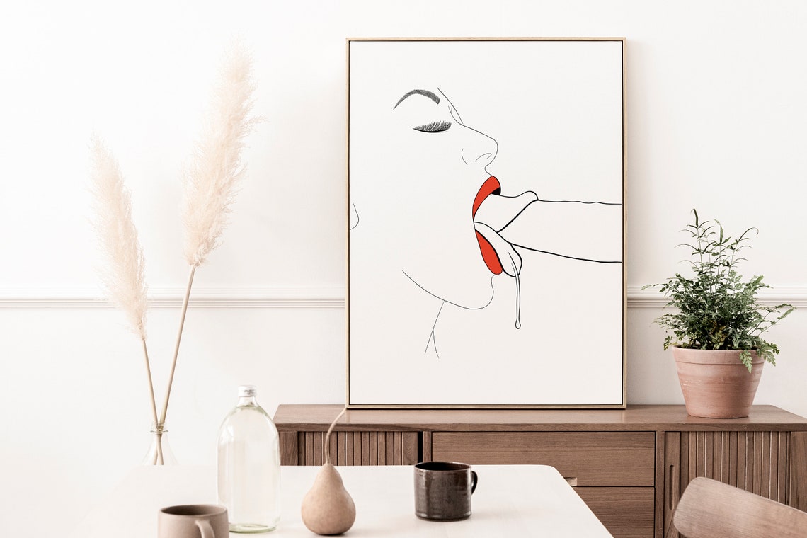 Erotic Line Art Oral Sex Blowjob Printable Digital Wall - Etsy