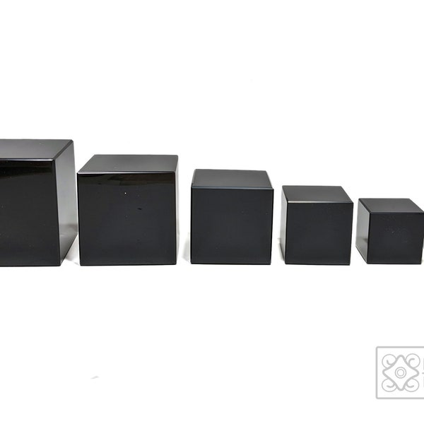 Juego de cubos de obsidiana negra, 6 cubos, regalo de jefe, regalo de padre, reiki, pisapapeles de 1.2" - 3.1"
