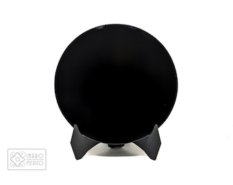 Scrying Reflective Black Obsidian Mirror | Inspired by Tezcatlipoca | 5.1” (13 cm) | Tool for Energy Cleansing & Protection