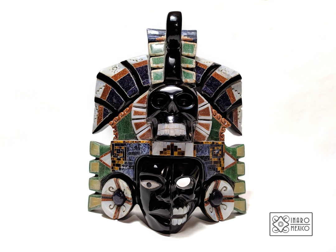Dualidad vida y muerte Máscara máscara de obsidiana Etsy México