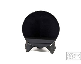 Scrying Reflective Black Obsidian Mirror | inspired by the mirror of tezcatlipoca | 8” (20 cm) | Tool for Energy Cleansing & Protection