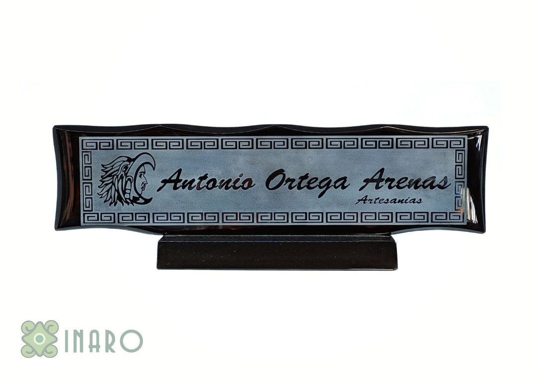 Personalized Obsidian Desk Name Plate, Custom Office Decor - Etsy