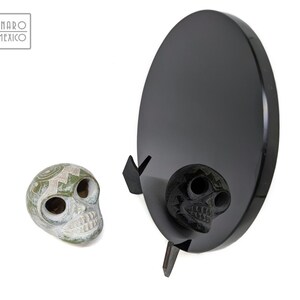 Espejo de obsidiana, reflectante, 7&quot; (18cm)  | Inspirado en Tezcatlipoca | Adivinatorio | Protección y Limpieza Energética