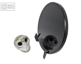 Scrying Reflective Black Obsidian Mirror | inspired by the mirror of tezcatlipoca | 7” (18 cm) | Tool for Energy Cleansing & Protection