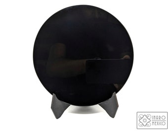 Scrying Reflective Black Obsidian Mirror | inspired by the mirror of tezcatlipoca | 4.7” (12 cm) | Tool for Energy Cleansing & Protection