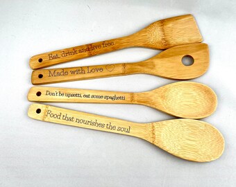 Bamboo spoon cute saying