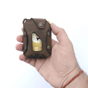 Leder Geldbörse - Handgefertigte Leder Geldbörse - Herren Geschenk Geldbörse - Bargeld und Karte Geldbörse - Snap Buckle Geldbörse