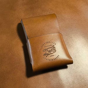 Kaarthouder - handgemaakte portemonnee van echt leer - minimalistische herenportemonnee - leren accessoires cadeau - leren portemonnee