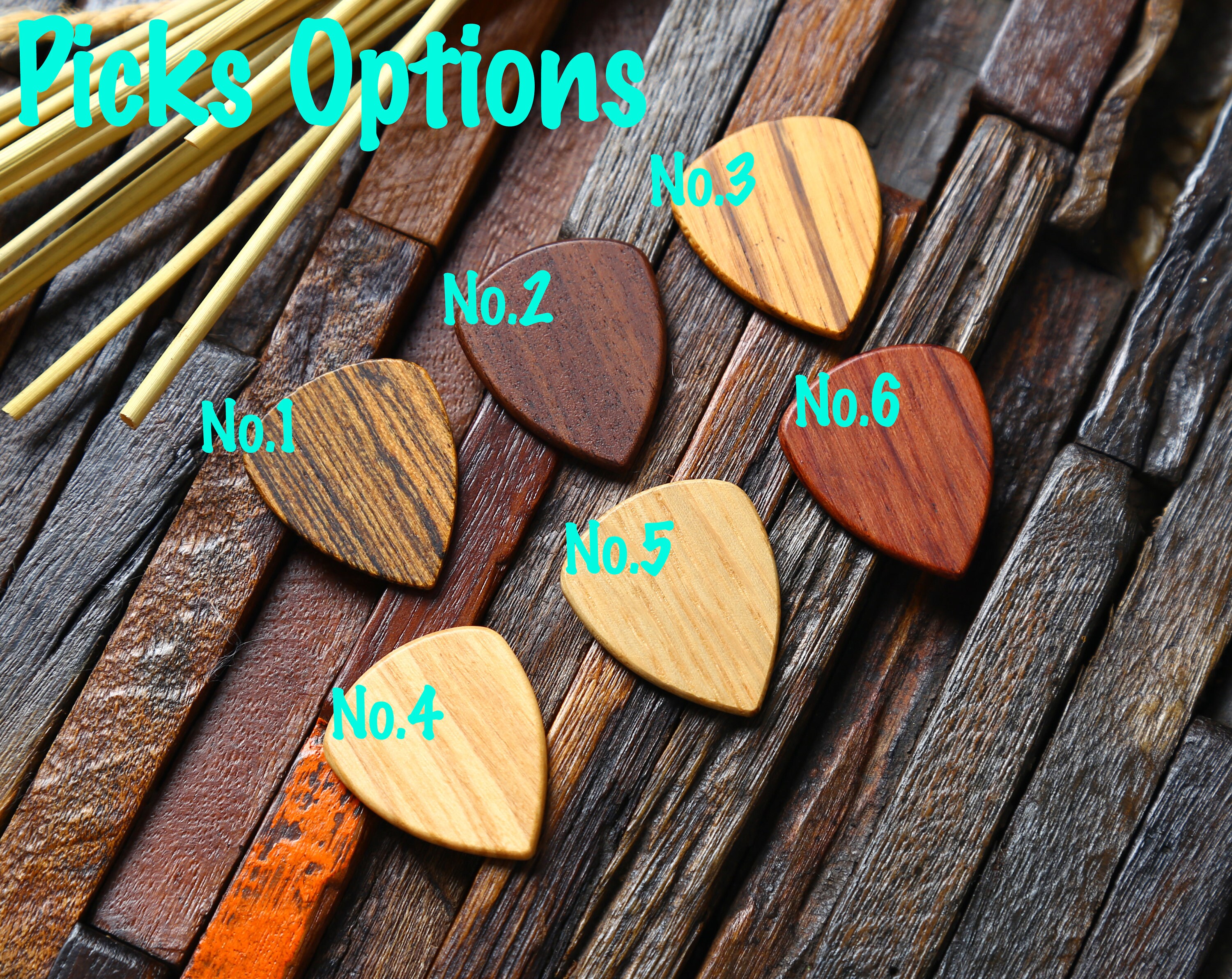 Personalized Wooden Plectrum With Case, Custom Guitar Pick Holder