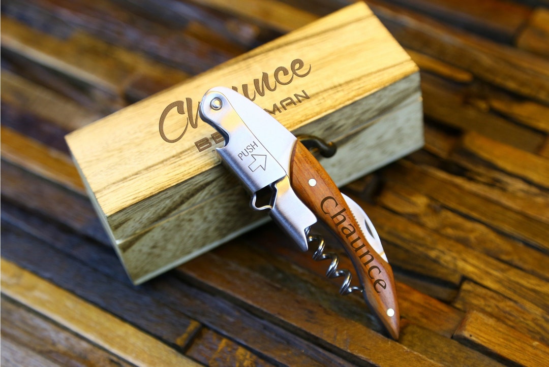 Custom Wine Corkscrew Personalized Wood Wine Opener Etsy