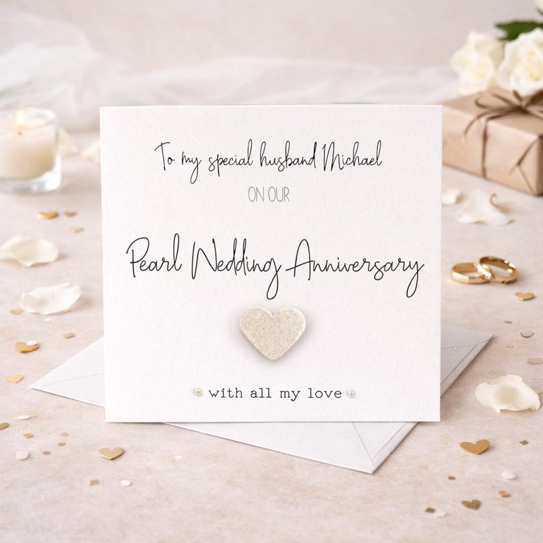 Personalised Wife | Husband Pearl | 30th Wedding Anniversary Handmade ...