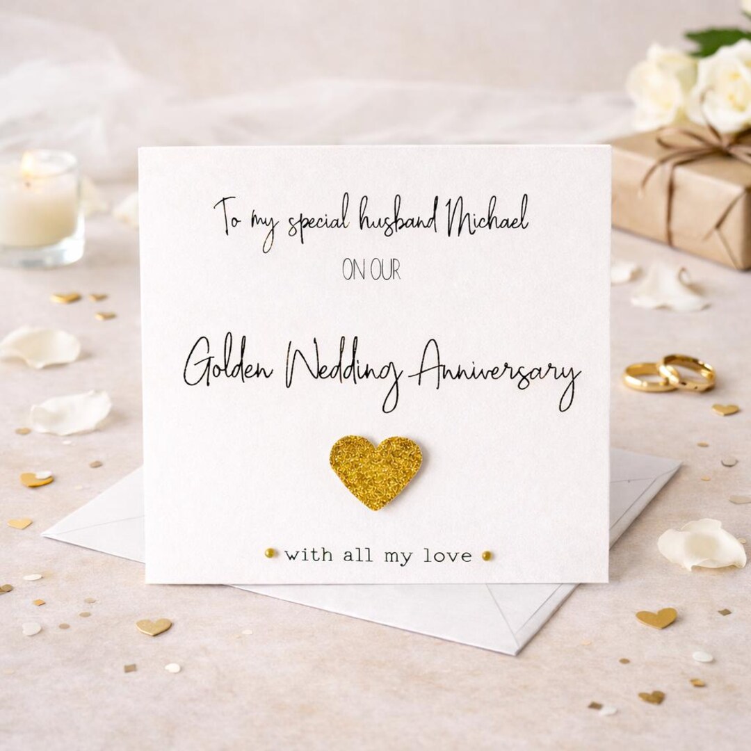 Personalised Wife | Husband | Golden | 50th Wedding Anniversary ...