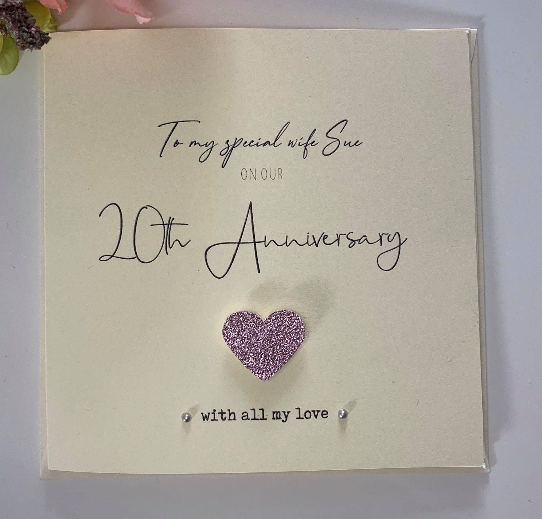 Personalised 20th Wedding Anniversary Card Etsy