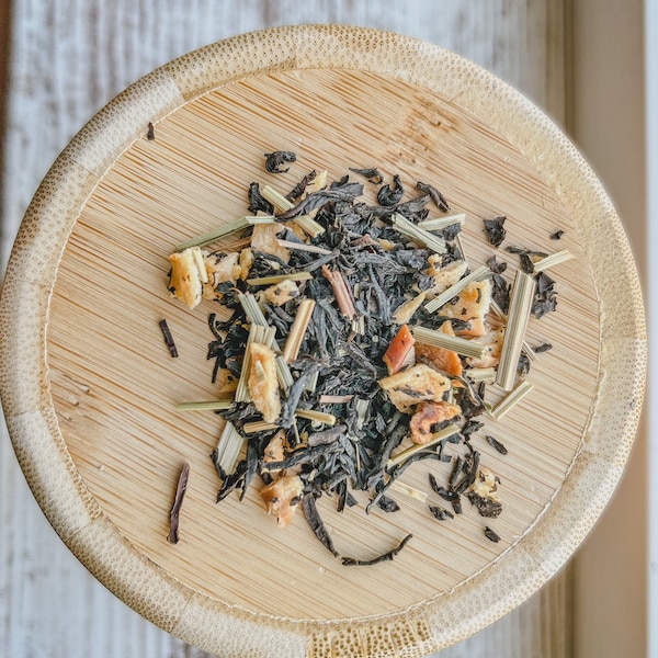 Lemon Drop Creme Black Tea - Creamy vanilla lemon tea - organic black tea lemongrass dessert tea