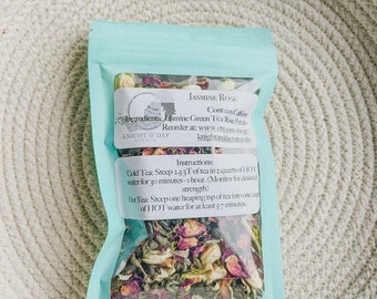 Jasmine Rose Tea -Jasmine Green Tea Rose Petal Tea Heavenly Floral Tea Flower Tea Aroma Tea Gift Tea Lover