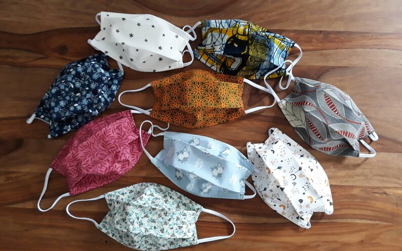 Masque Enfant Lavable En Tissu - 5 Couches, Poche Filtre, Réglable, Motif Chat