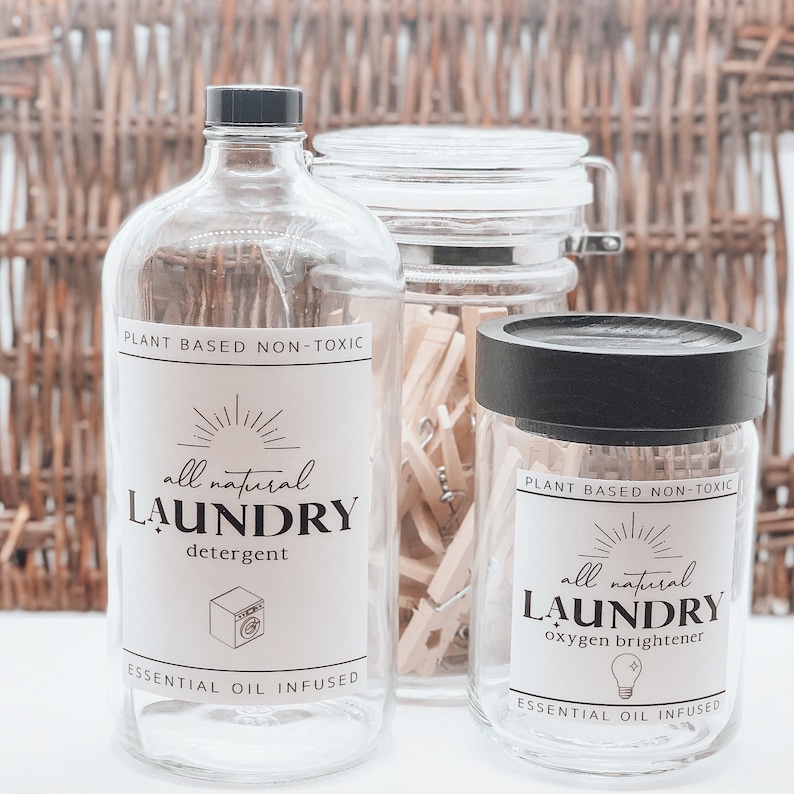 Laundry Label Detergent Label 32oz Glass Bottle Label Etsy