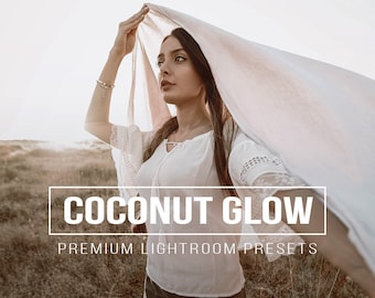 10 COCONUT Lightroom Mobile and Desktop Presets Premium, Summer Love , Glow tones, Retro Lightroom, Photo Filters, Portrait preset