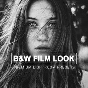 10 Black and White Film Look Lightroom Mobile and Desktop Presets | Dramatic, Matte, Contrast monotone, portrait, black and white, film look