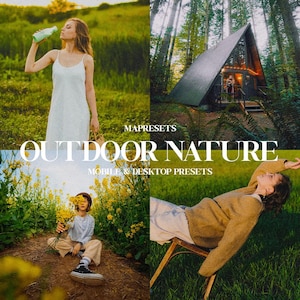 10 Outdoor Nature Lightroom Presets | Earthy Natural Filters, Soft Bloom Look, Blogger Outdoor Tones, Clean Portrait Edits