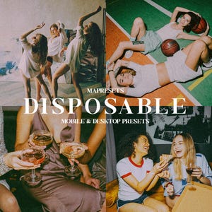 10 Disposable Film Lightroom Presets | Retro Grain, Vintage Aesthetic, Analog Mood, Soft Colors, Analog Film Filters