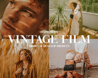 10 Vintage Film Lightroom Presets | Analog Cinematic Look, 35mm Film Style, Retro Tones, Classic Film Edits for Mobile & Desktop
