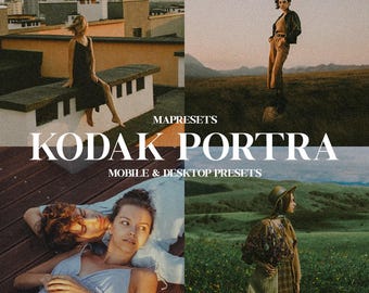10 Kodak Portra Lightroom Presets | Vintage Film Look, Analog Grain, Soft Cinematic Tones, Portrait Presets for Mobile & Desktop