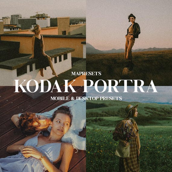 10 Kodak Portra Lightroom Presets | Vintage Film Look, Analog Grain, Soft Cinematic Tones, Portrait Presets for Mobile & Desktop