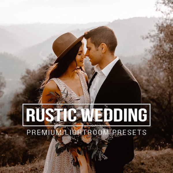 10 RUSTIC WEDDING Lightroom Mobile & Desktop Presets | Rustic Presets, Couple Photography, Rustic Wedding, Romantic Presets, Love Presets