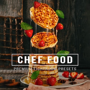 10 CHEF FOOD Lightroom mobile and Desktop Preset | Chef Food Preset, Food Blogger Presets, Gourmet instagram, food filter, Bright Food