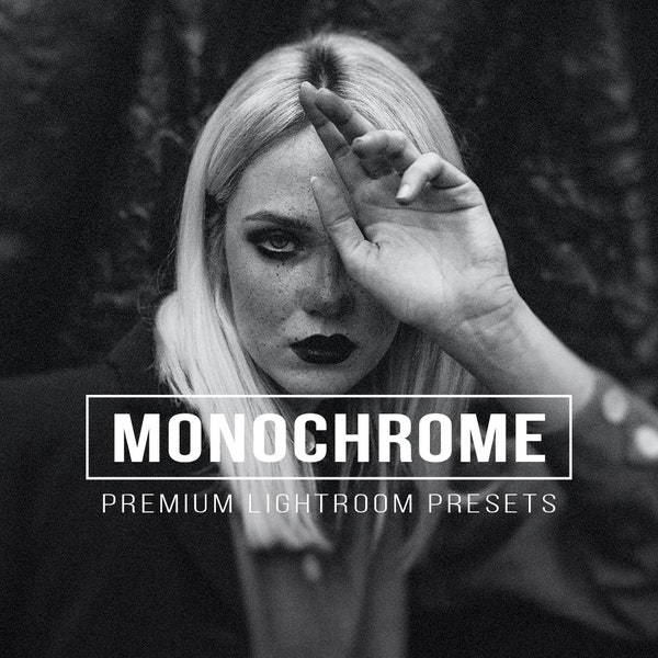 10 MONOCHROME Lightroom Mobile and Desktop Presets | Black white presets, Contrast monotone, Dramatic filter, Monotone preset