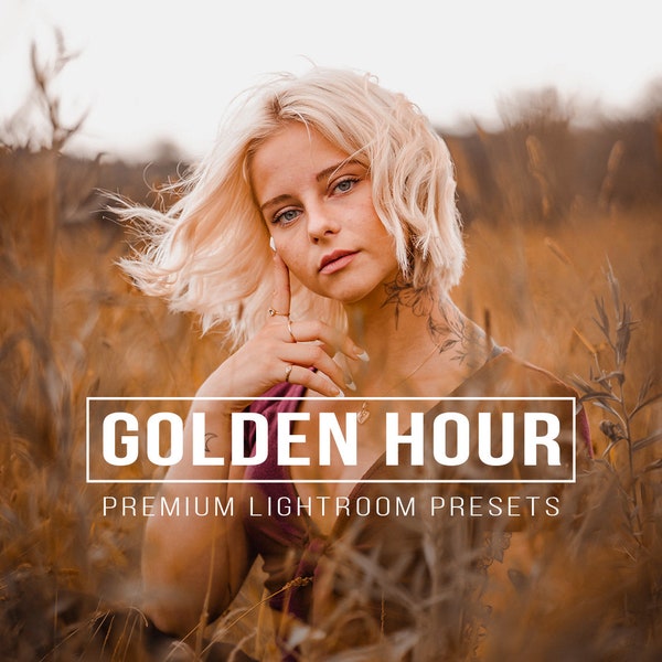 10 GOLDEN HOUR Lightroom Mobile and Desktop Presets | Golden Hour, Filters Presets Instagram Filters, Warm gold sunset, Warm Sunrise